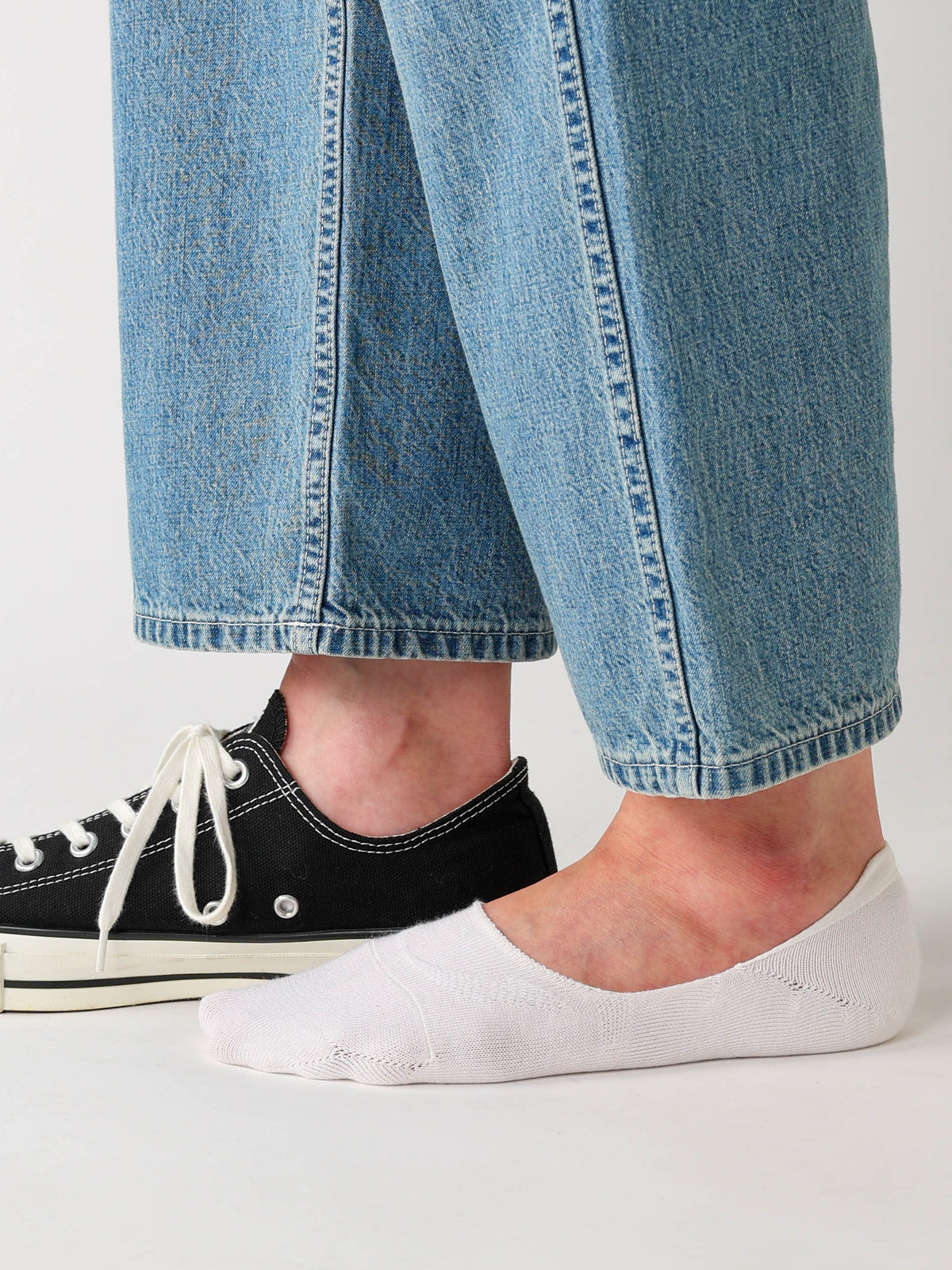 【Tabio MEN】GOODFOOT/脱げにくいカバーソックス(27.0～29.0cm) - オフホワイト
