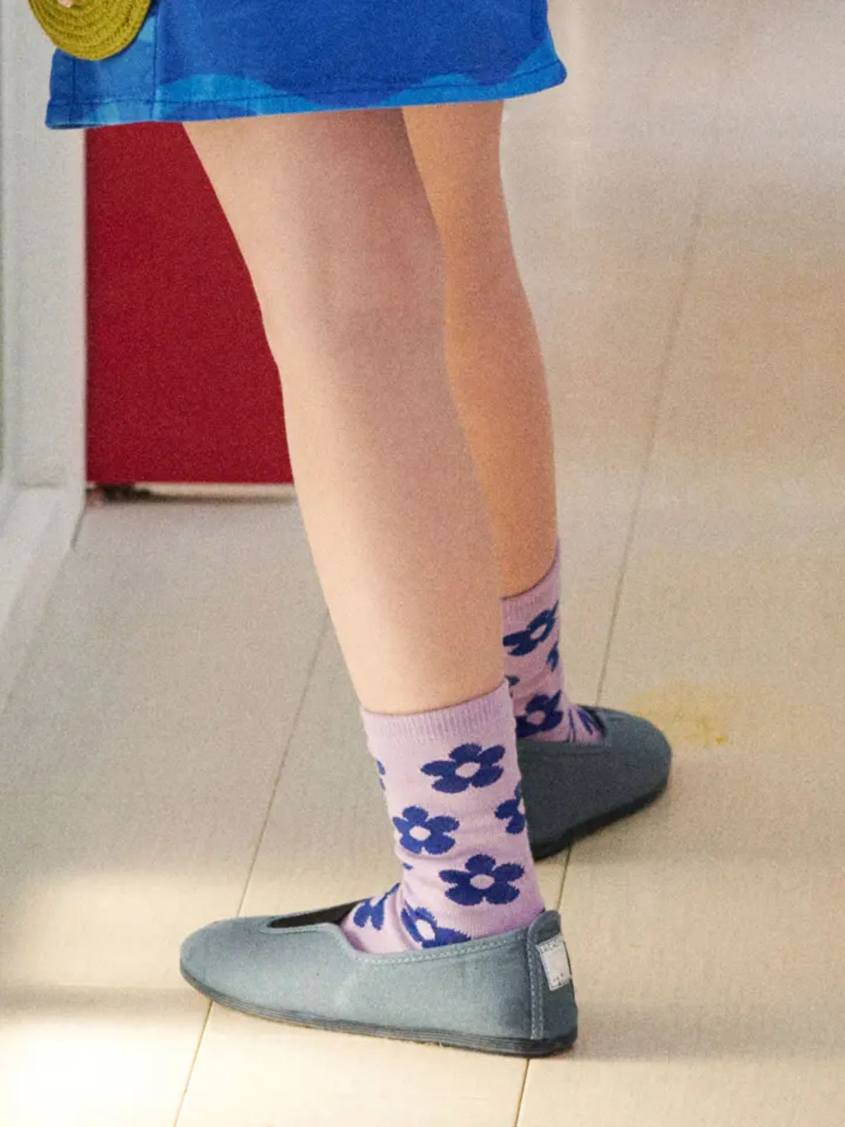 【キッズ】 フラワーソックス / 16-18cm - ライラック
