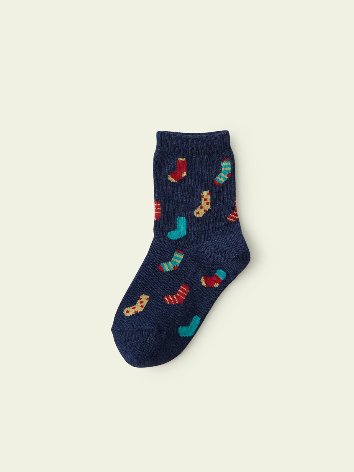 【3足1,485円】キッズ 靴下柄ショートソックス / 19-21cm - インディゴブルー