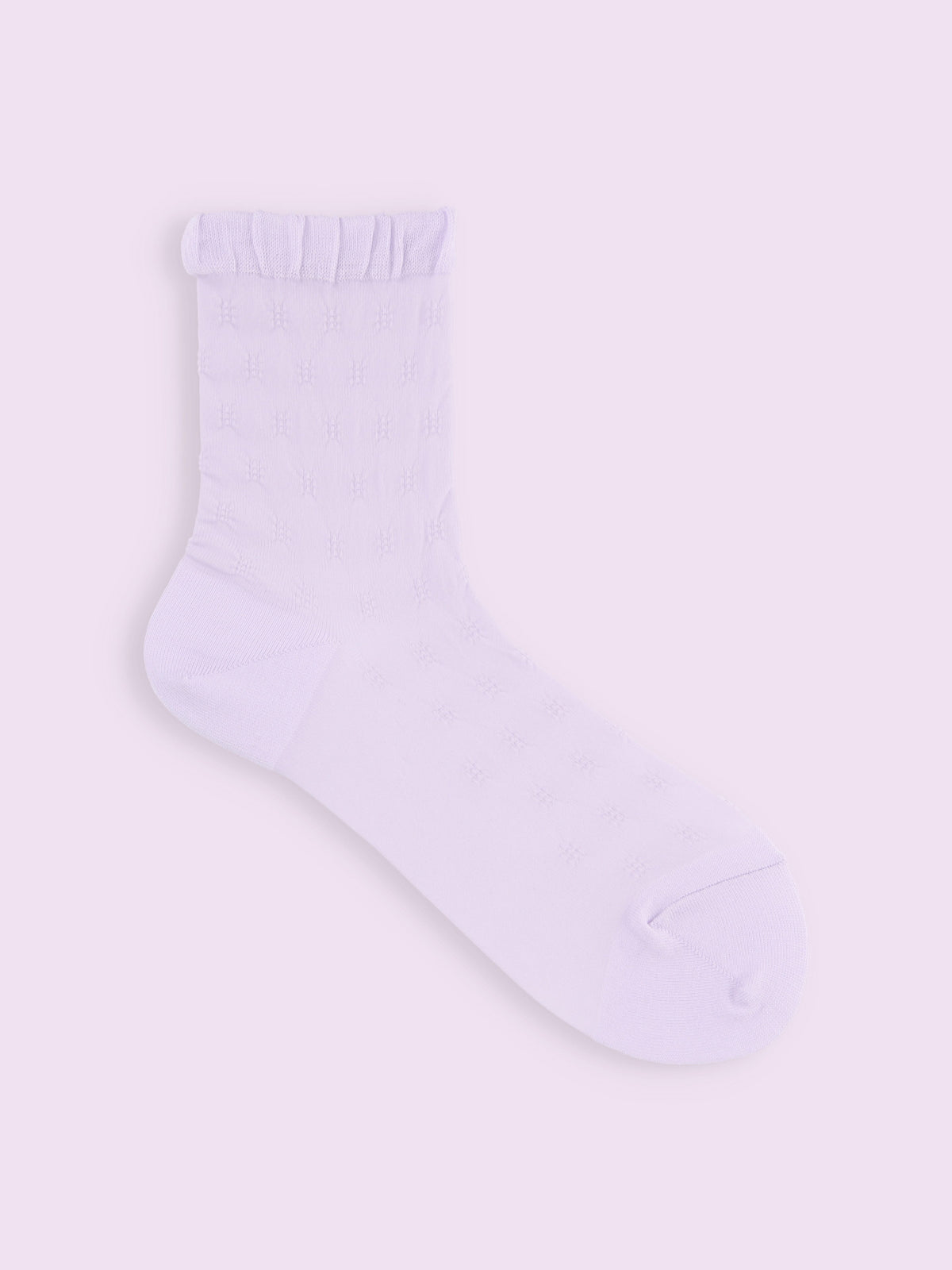 【3足1,485円】くしゅくしゅシースルーショートソックス - ラベンダー