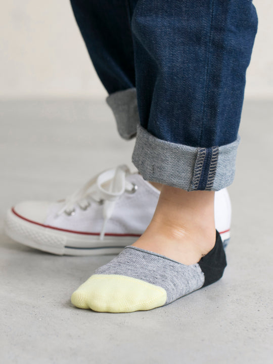 【キッズ】トリコロールカバーソックス 滑り止め付き / 19-21cm