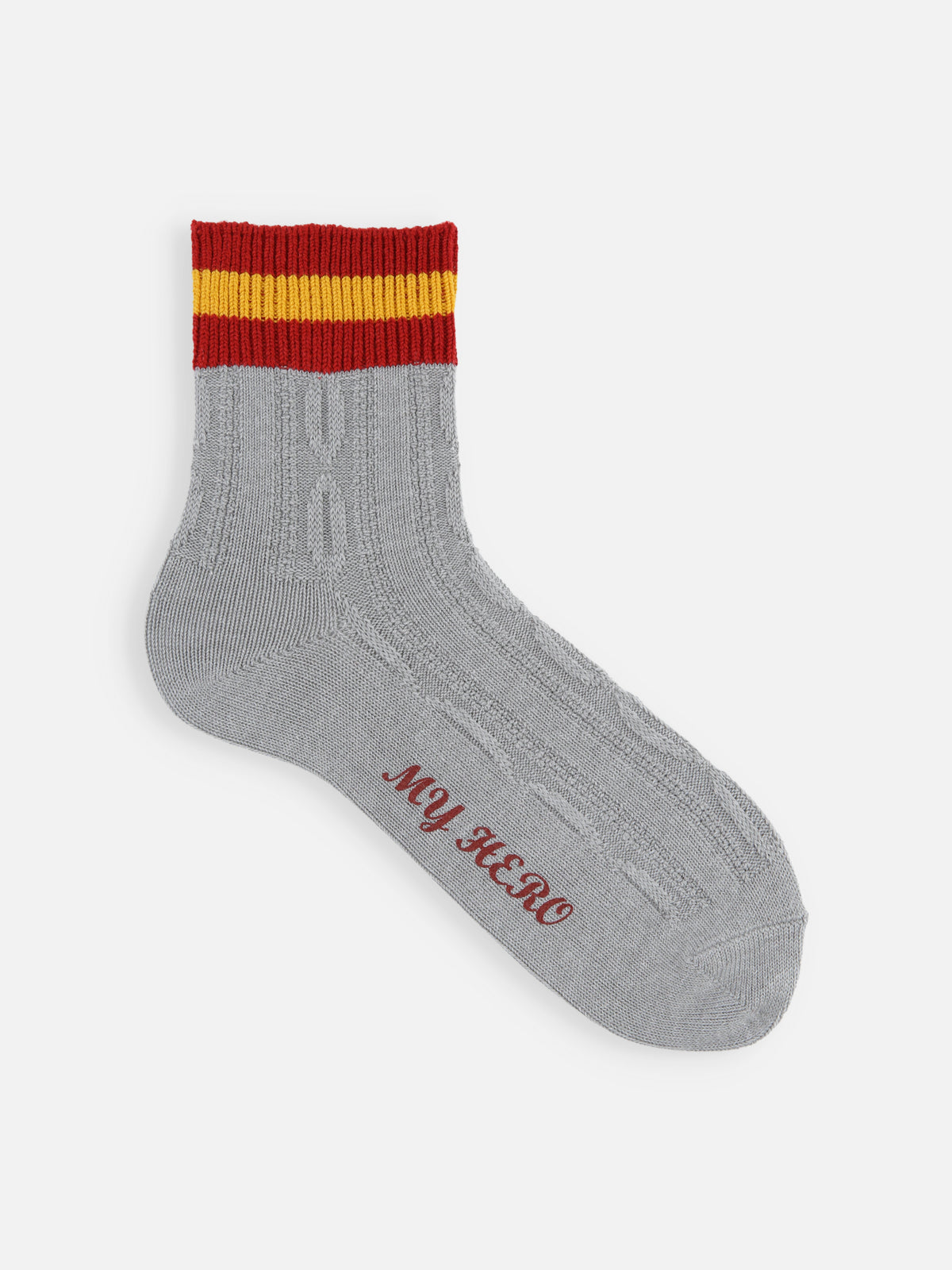 【Tabio MEN】トップラインジャカードショートソックス - グレー