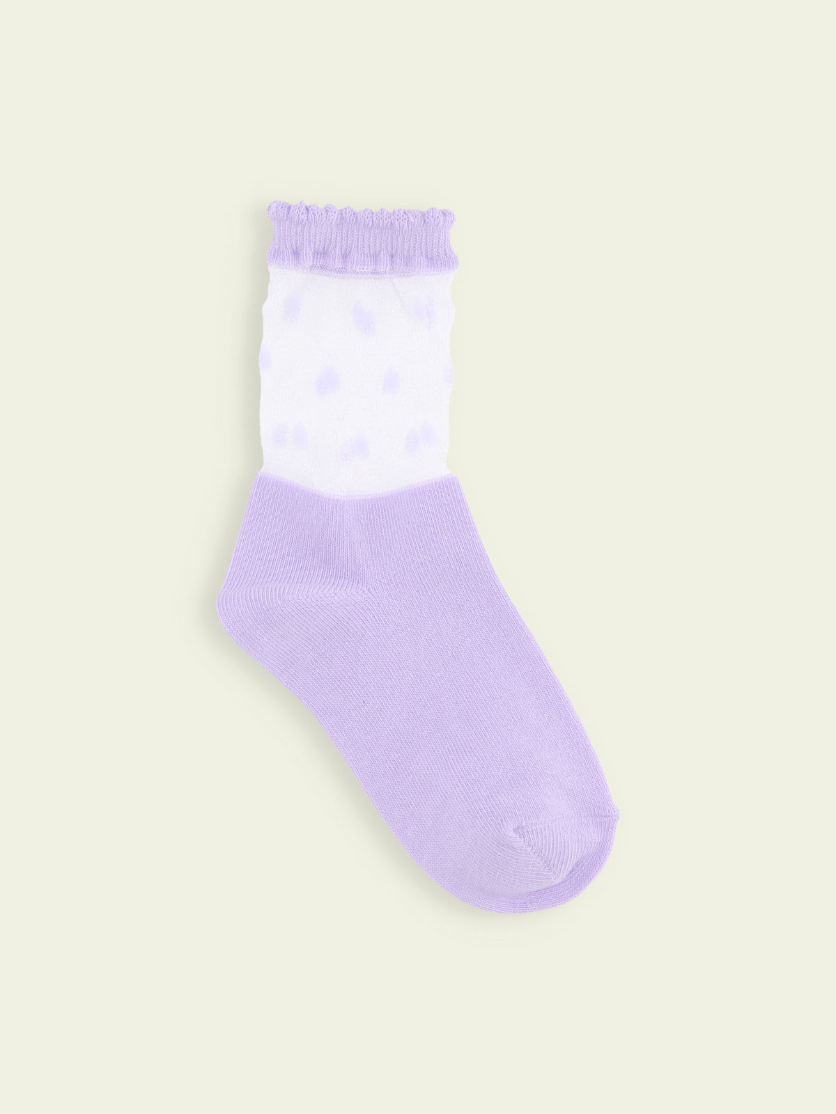 【3足1,485円】キッズ チュールドットショートソックス / 16-18cm - ラベンダー