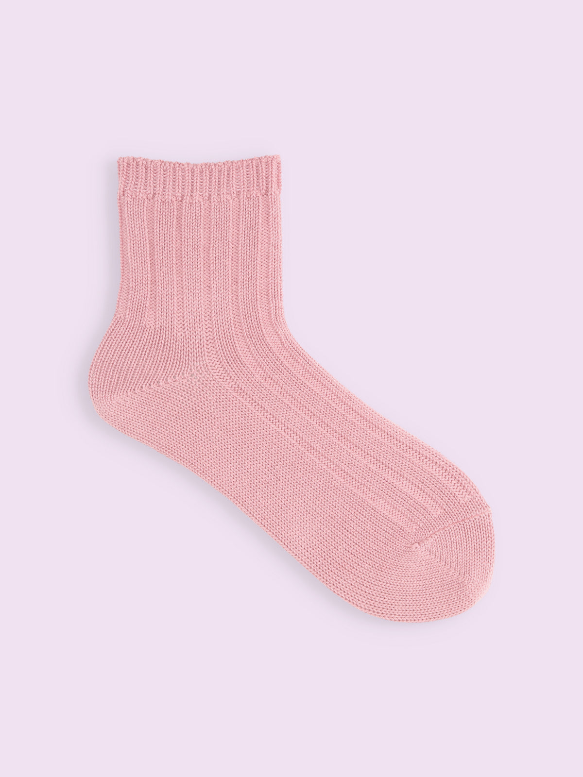 【3足1,485円】太リブショートソックス - ピンク