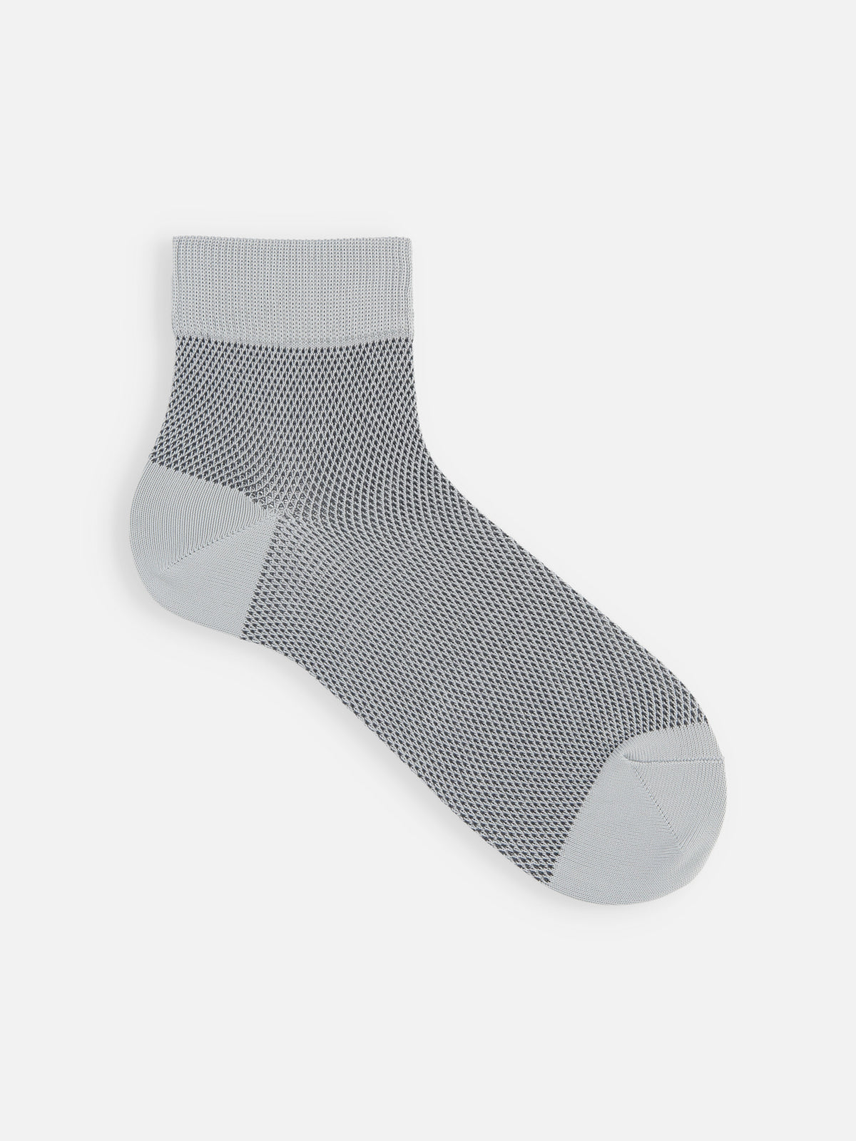 【Tabio MEN】消臭＋COOLMAX配色メッシュショートソックス - シルバーグレー