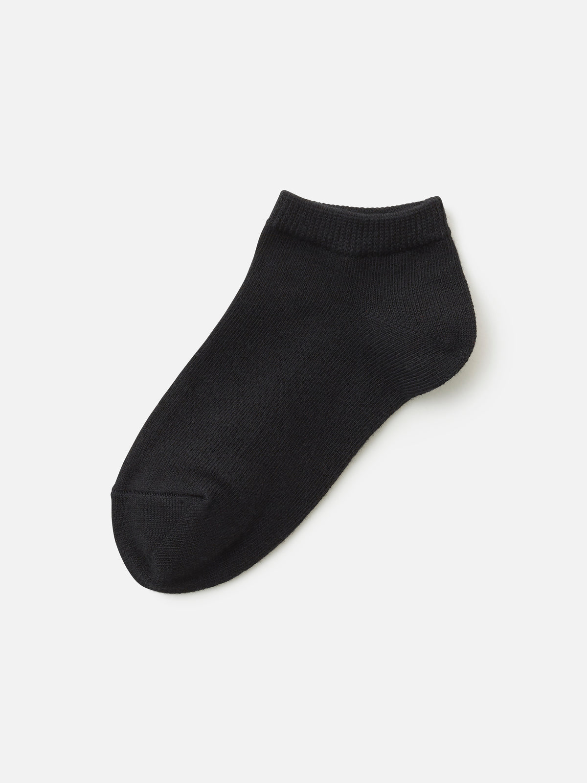 【キッズ】表糸コットン100％で毛玉が出来にくいスニーカー丈ソックス / 16-18cm - ブラック