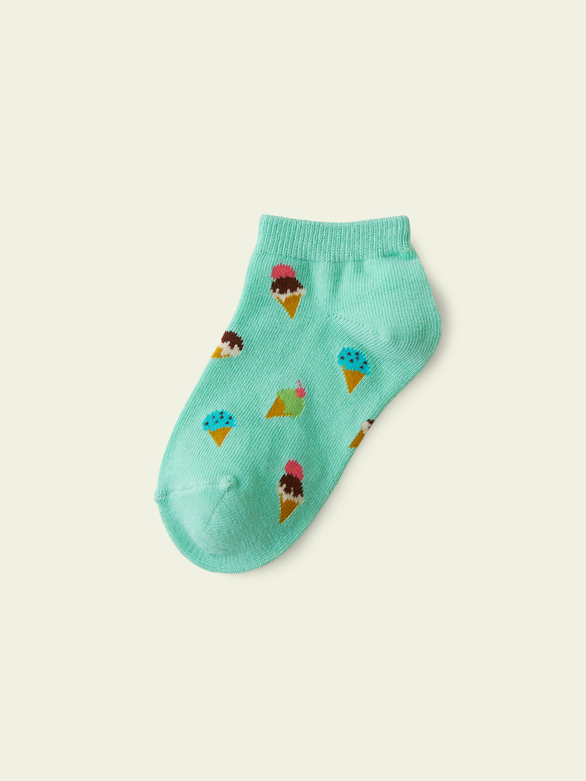 【3足1,485円】キッズ  アイスクリームスニーカー丈ソックス / 19-21cm - ミント
