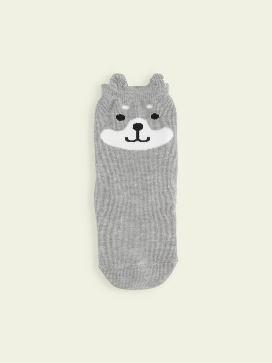 【3足1,485円】キッズ 耳付わんこショートソックス / 16-18cm