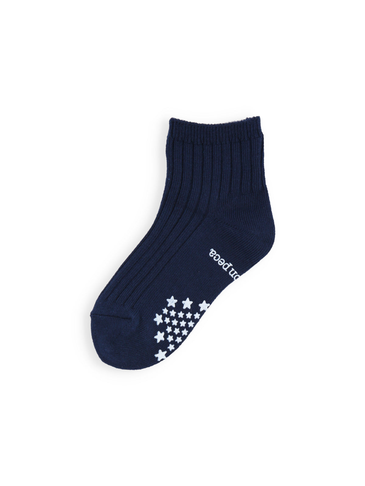 キッズ 表糸綿100％毛玉が出来にくいショートソックス滑り止め付/13-15cm - コン