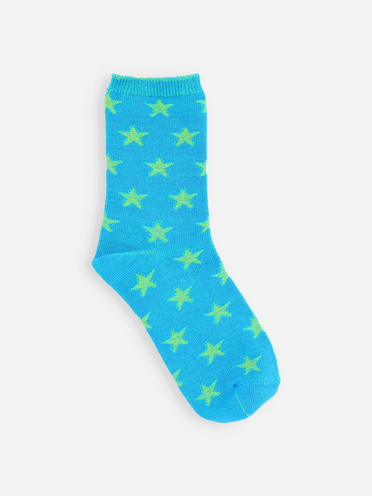 【キッズ】星柄リンクスソックス / 19-21cm - ターコイズブルー