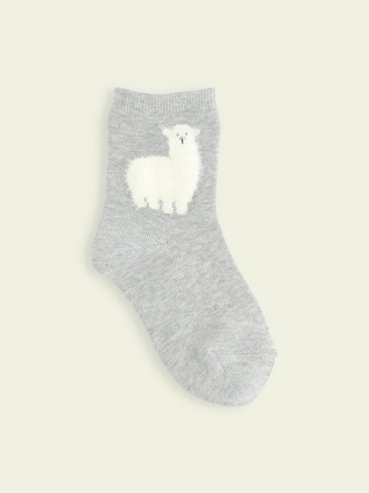 【3足1,485円】キッズ もふもふ動物ショートソックス / 13-15cm