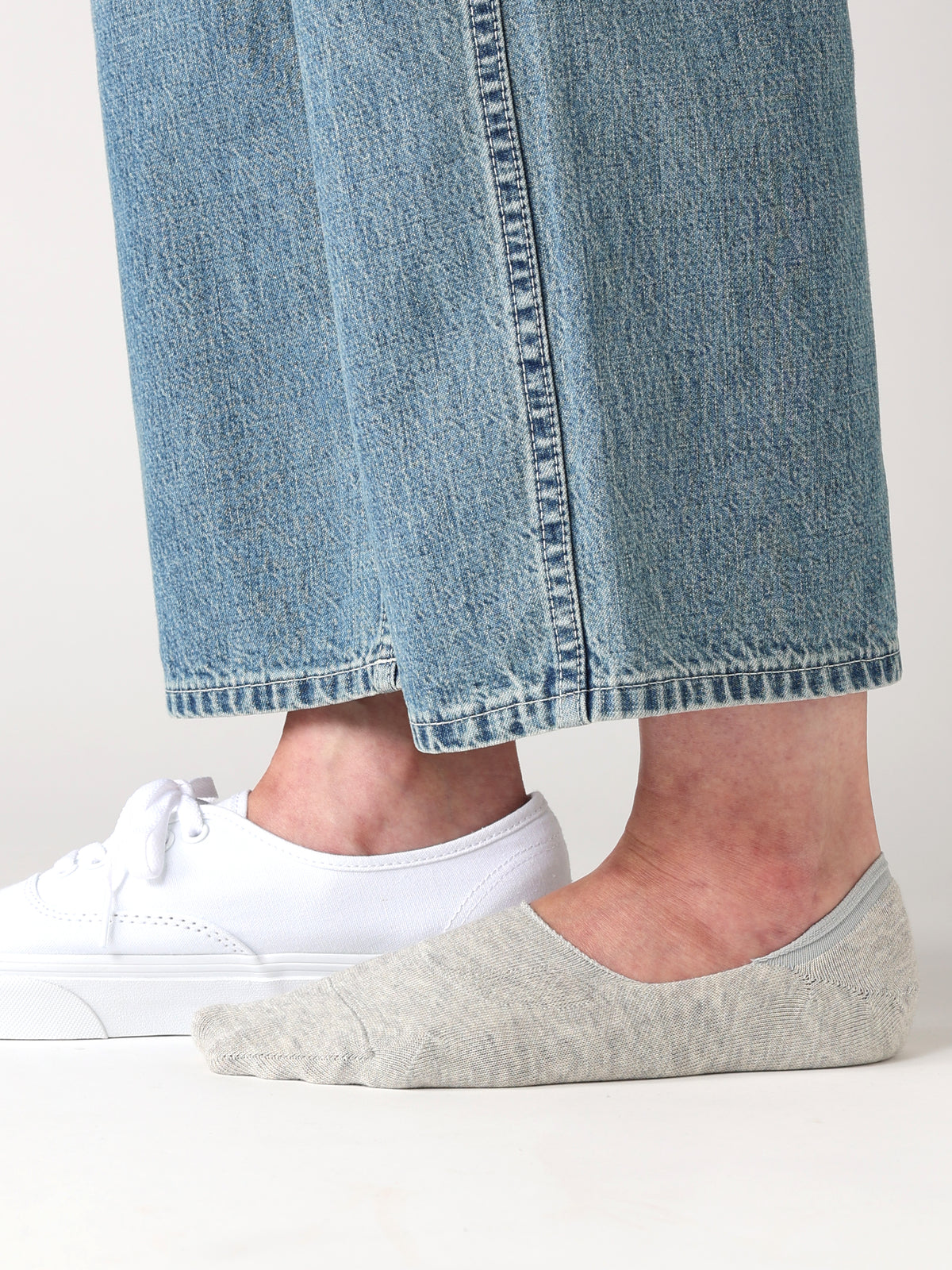 【Tabio MEN】GOODFOOT/脱げにくいカバーソックス(23.0～25.0cm) - アッシュグレーモク