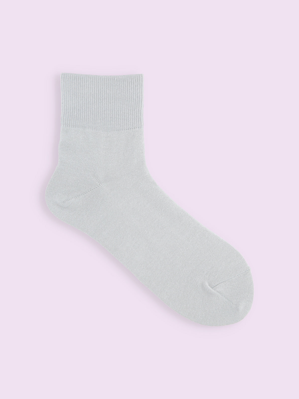 【3足1,485円】無地ベタゴム長ショートソックス - グレー