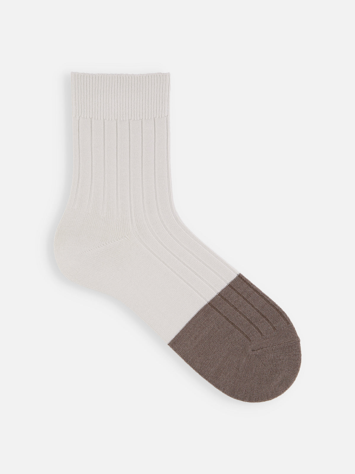 【Tabio MEN】つま先ウール混切替リブショートソックス