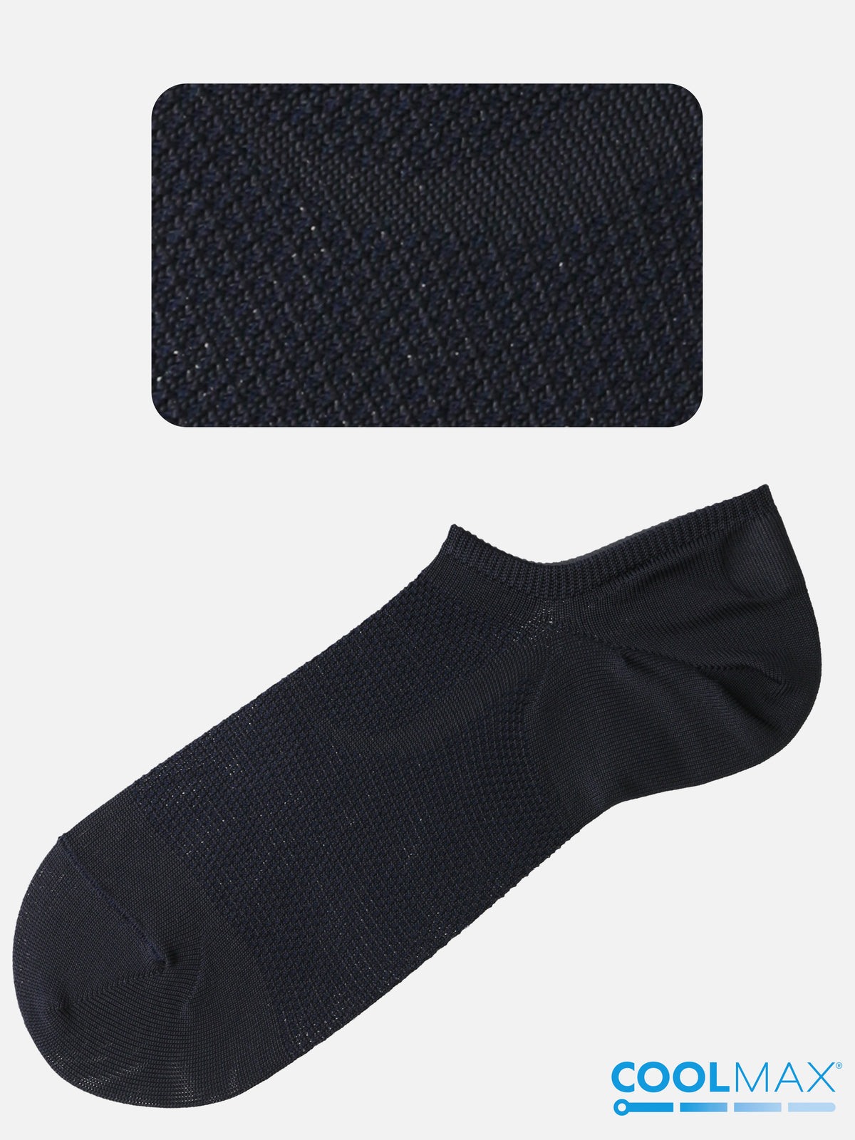 【Tabio MEN】GOODFOOT/消臭＋メッシュスニーカーINカバーソックス - ネイビー