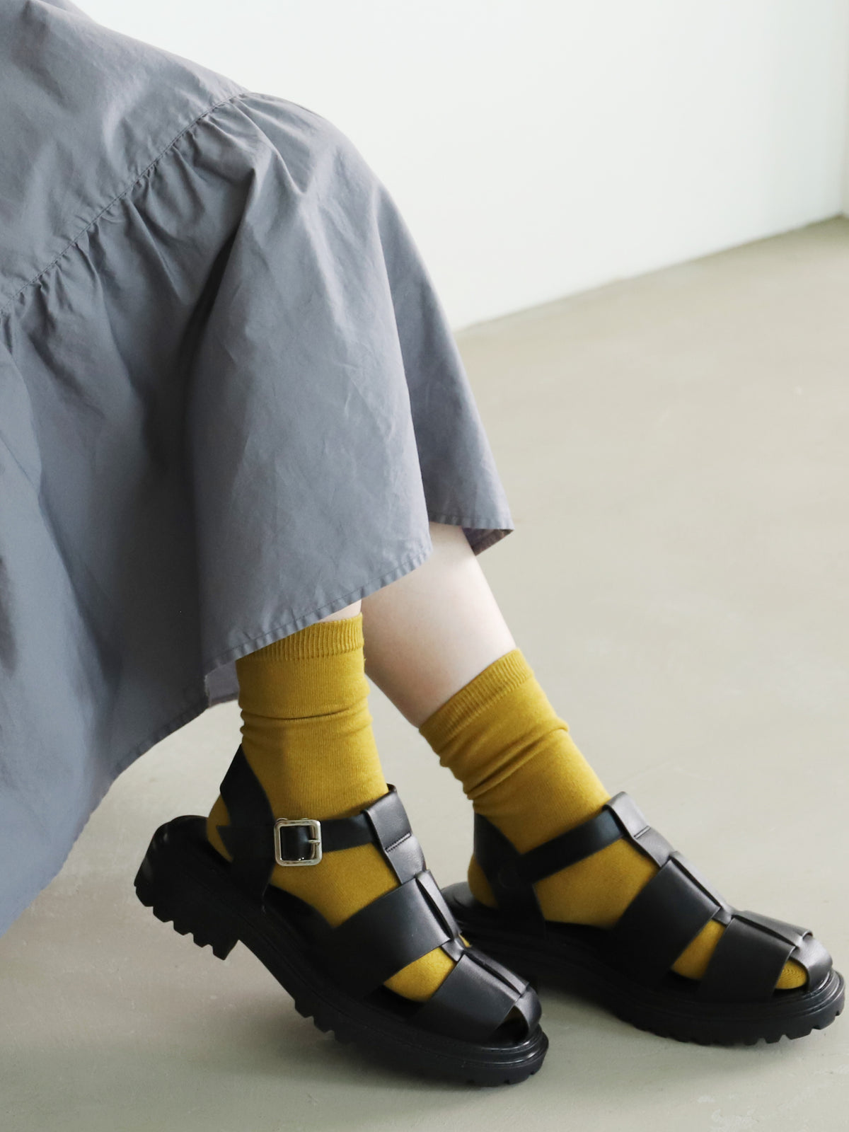 【WEB限定40色】オールシーズン履けるカラフルソックス - イチョウ
