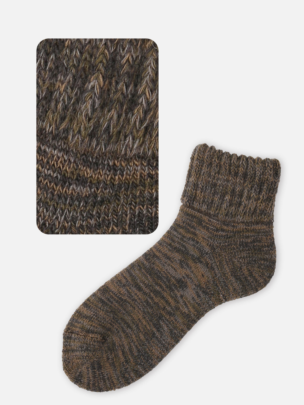 引き揃えパイル起毛ルーム用ソックス / 25-27cm - ミックスブラウン