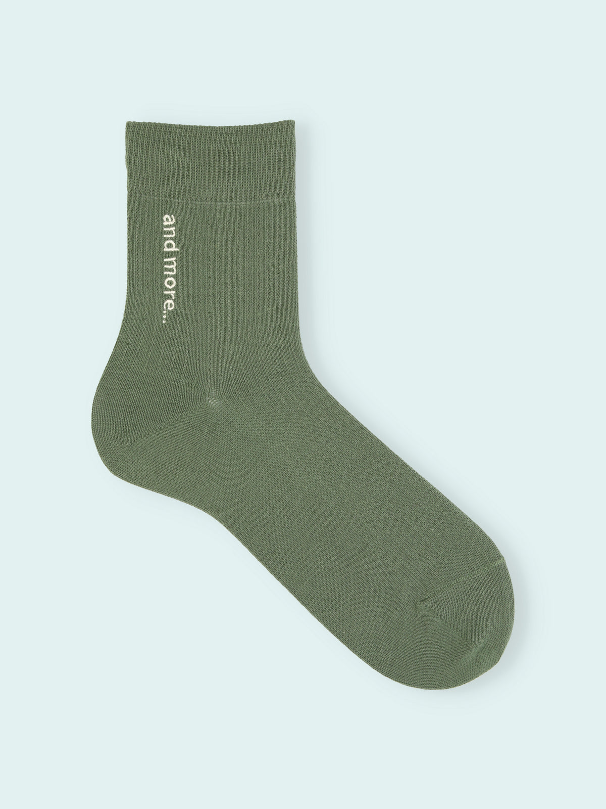 【3足1,485円】メンズリブ風ロゴ刺繍ショートソックス - ダルミント