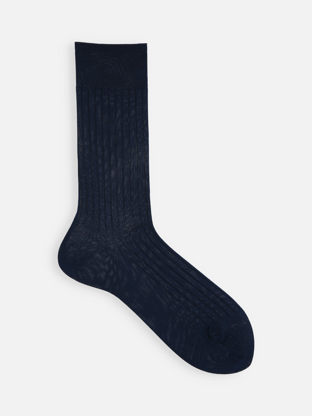 【Tabio MEN】表糸綿100％リブレギュラーソックス(25.0cm) - ネイビー