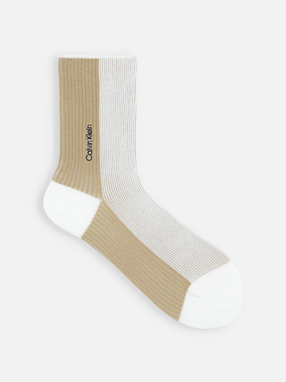 Calvin Klein 刺繡ストライプソックス - オフホワイト