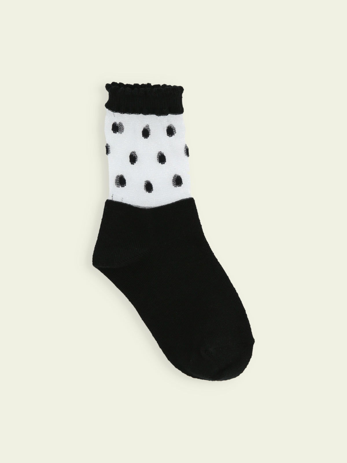 【3足1,485円】キッズ チュールドットショートソックス / 16-18cm - クロ