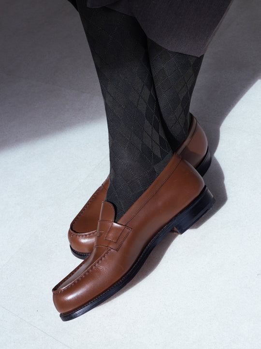 【Tabio MEN】NEWリンクス総ダイヤレギュラー丈ソックス(27.0～29.0cm)