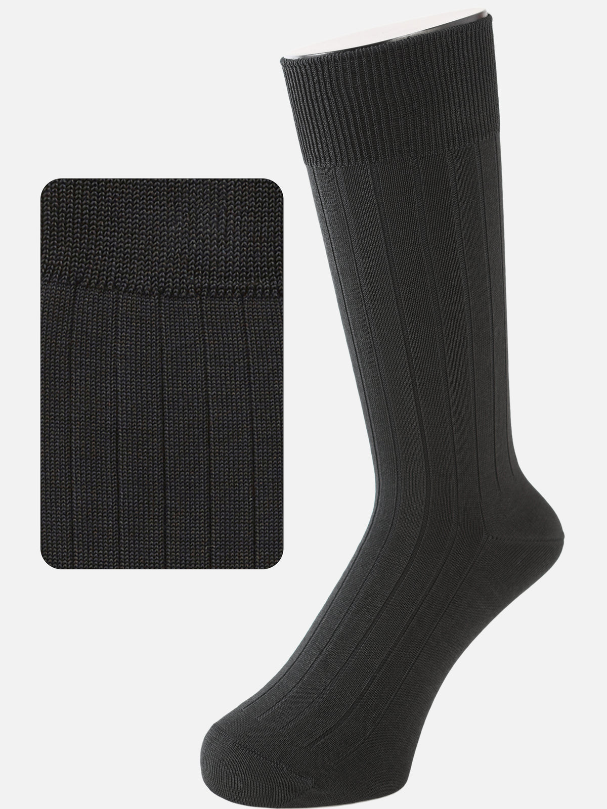 【Tabio MEN】9×2太リブソックス(27.0～29.0cm) - スミクロ