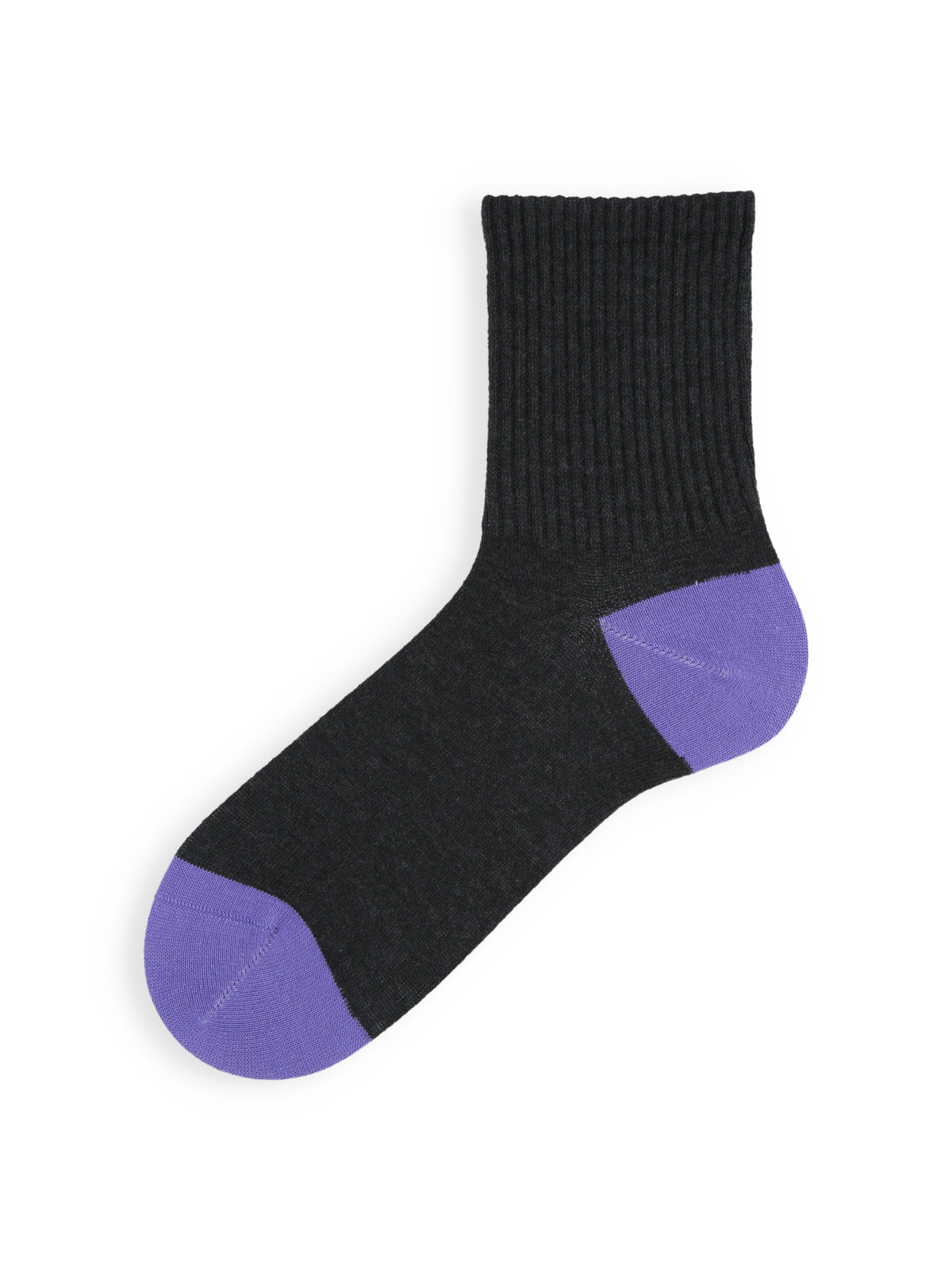 【3足1,485円】アメリブ切替ソックス - チャコールモク