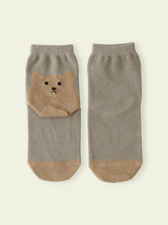 【3足1,485円】キッズ かかとくまショートソックス / 16-18cm