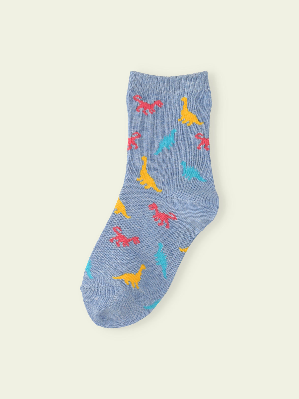 【3足1,485円】キッズ 恐竜柄ショートソックス / 19-21cm - サックス