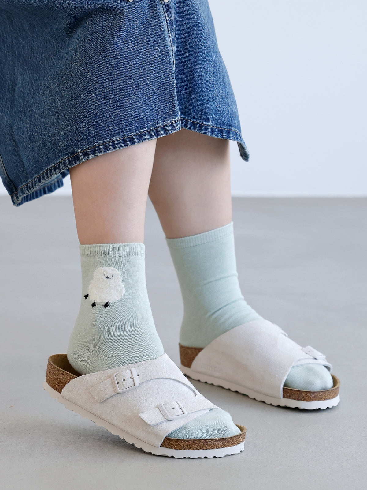 【おおきめサイズ】WEB限定 24.5-26.5cm / もふもふ動物ショートソックス