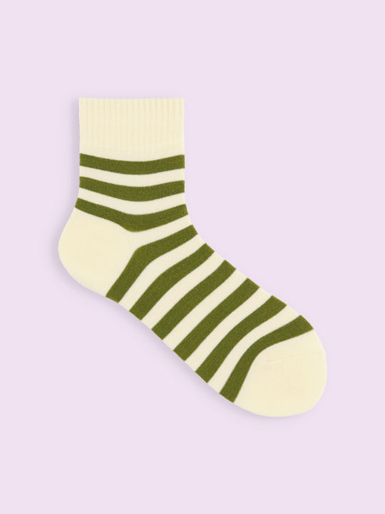 【3足1,485円】毛混ボーダーショートソックス