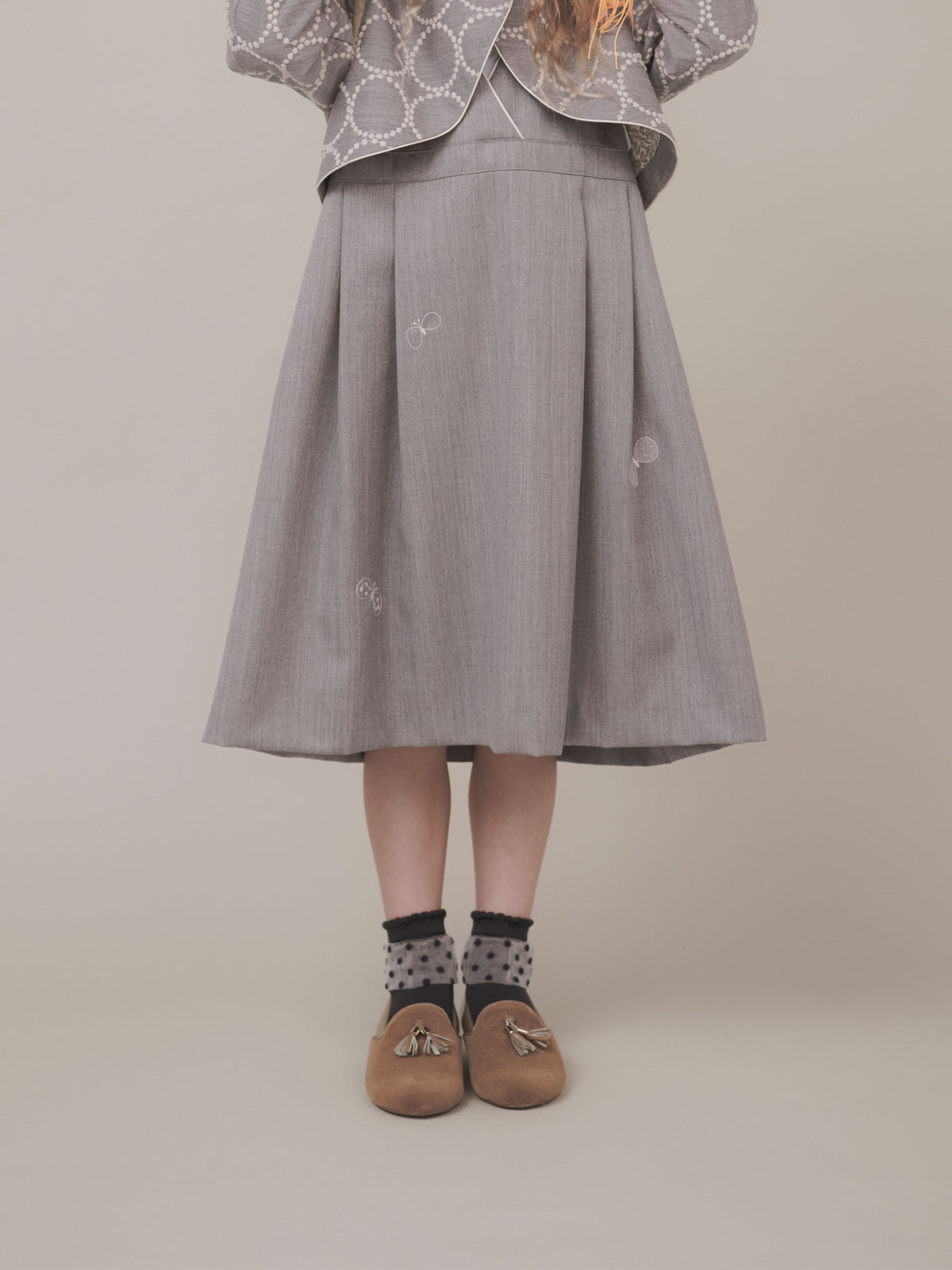 【キッズ】チュールドット柄ショートソックス / 16-18cm
