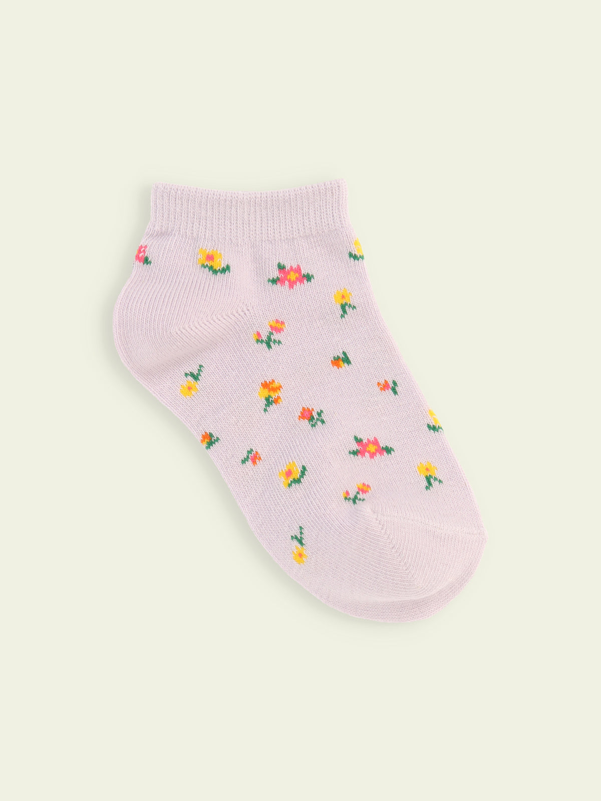 【3足1,485円】キッズ 小花柄スニーカー丈ソックス / 13-15cm