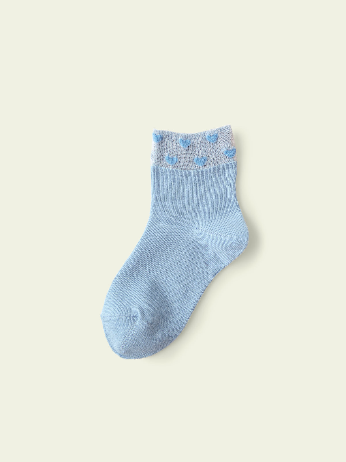 【3足1,485円】キッズ トップチュールハートショートソックス / 16-18cm - サックス