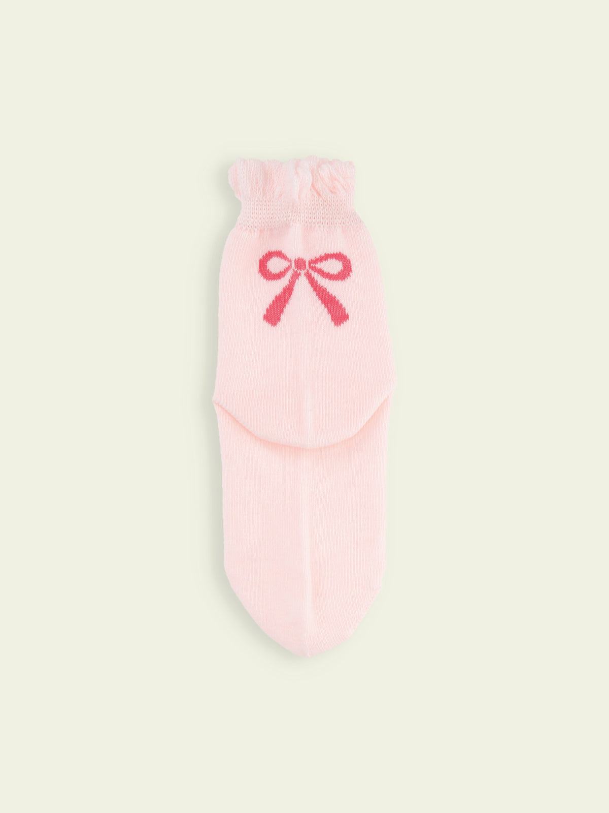 【3足1,485円】キッズ フリルりぼんショートソックス / 19-21cm - ピンク