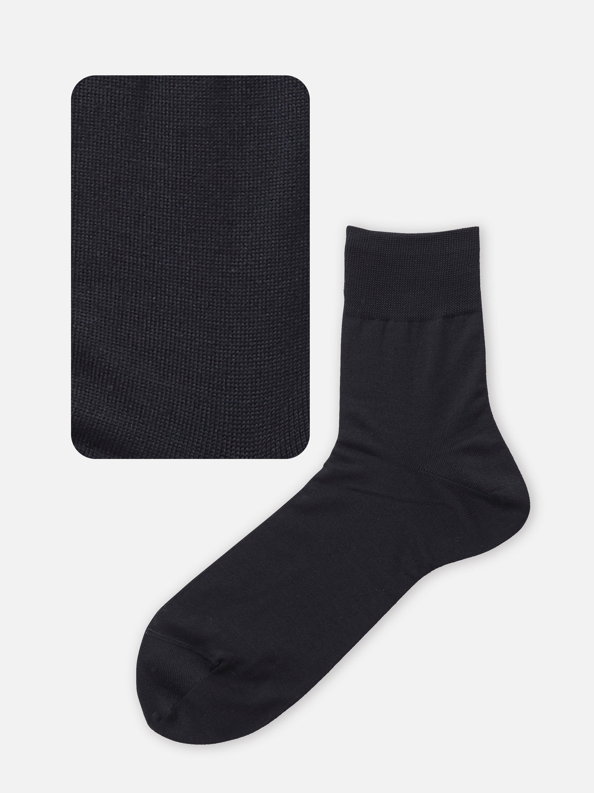 【Tabio MEN】ピマコットンブレンド無地ドレスショートソックス - クロ