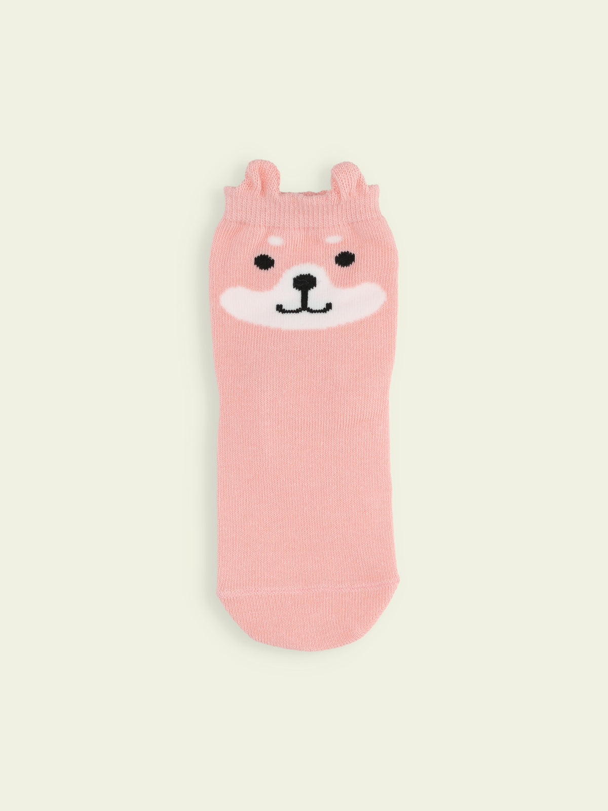 【3足1,485円】キッズ 耳付わんこショートソックス / 13-15cm - ピンク