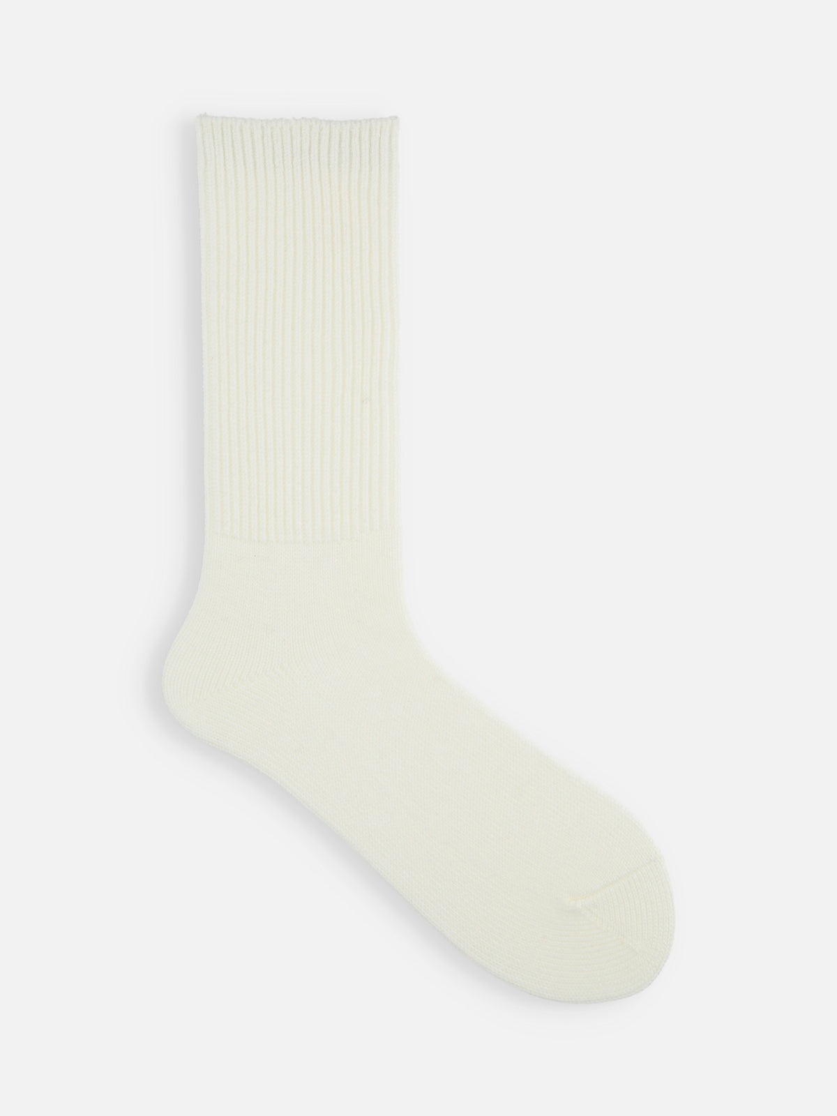 【復刻】ローゲージリブ無地ソックス / 22.5-24.5cm - オフホワイト