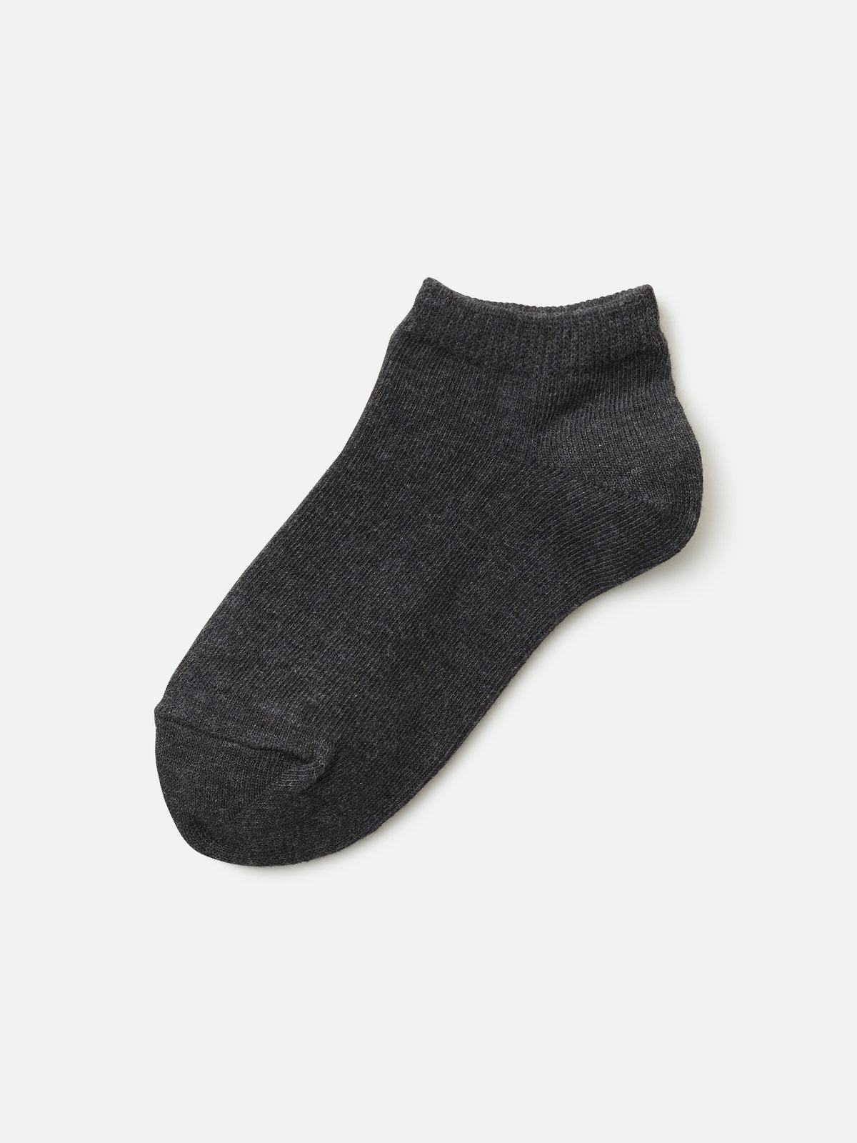 【キッズ】 表糸綿100％で毛玉が出来にくいスニーカー丈ソックス / 19-21cm - チャコールモク