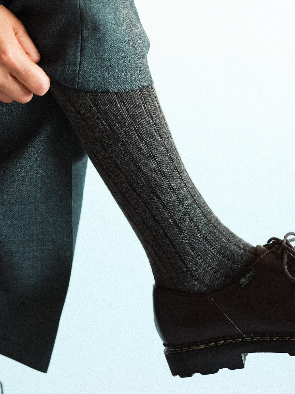 【Tabio MEN】WEB限定/WOOL太リブハイソックス