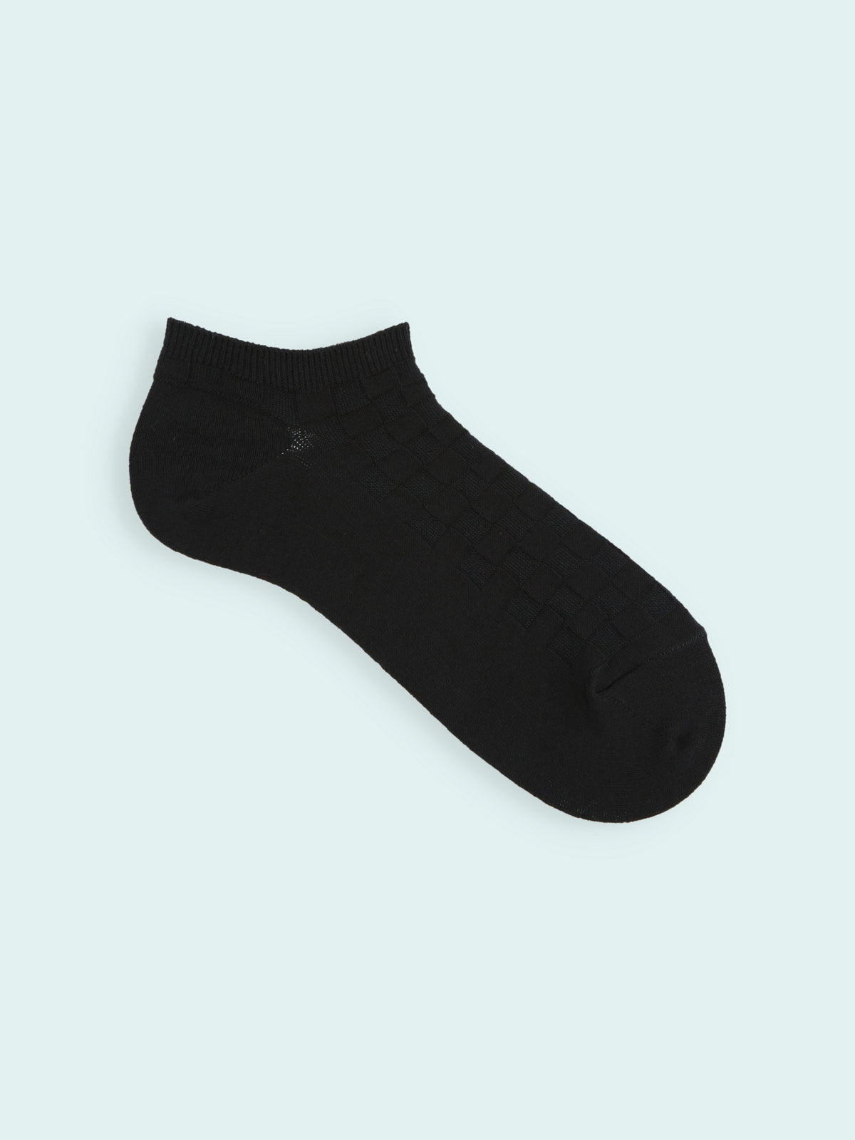 【3足1,485円】メンズ リンクスブロックスニーカー丈ソックス - クロ