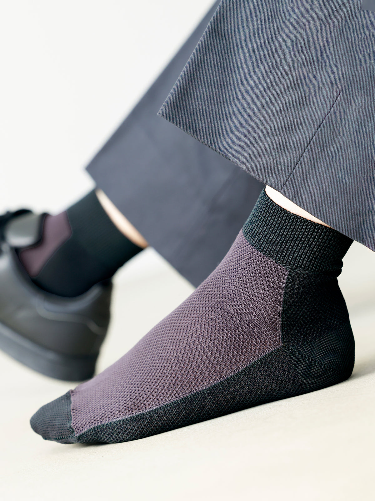 【Tabio MEN】つま先までメッシュバイカラーショートソックス