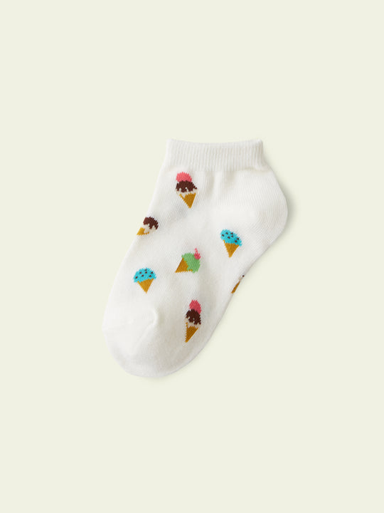 【3足1,485円】キッズ  アイスクリームスニーカー丈ソックス / 19-21cm