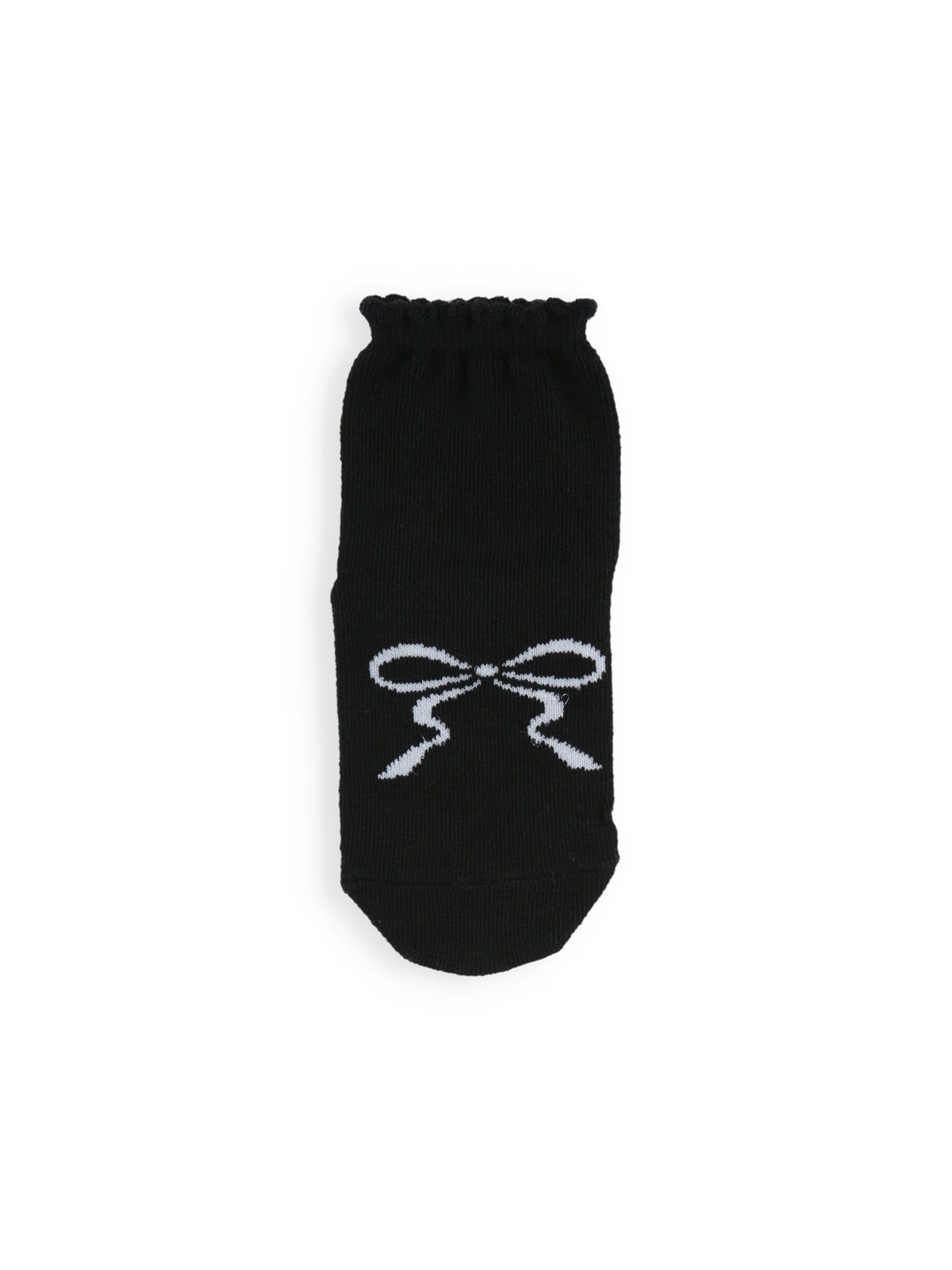 【3足1,485円】キッズ フロントリボンソックス / 19-21cm - クロ