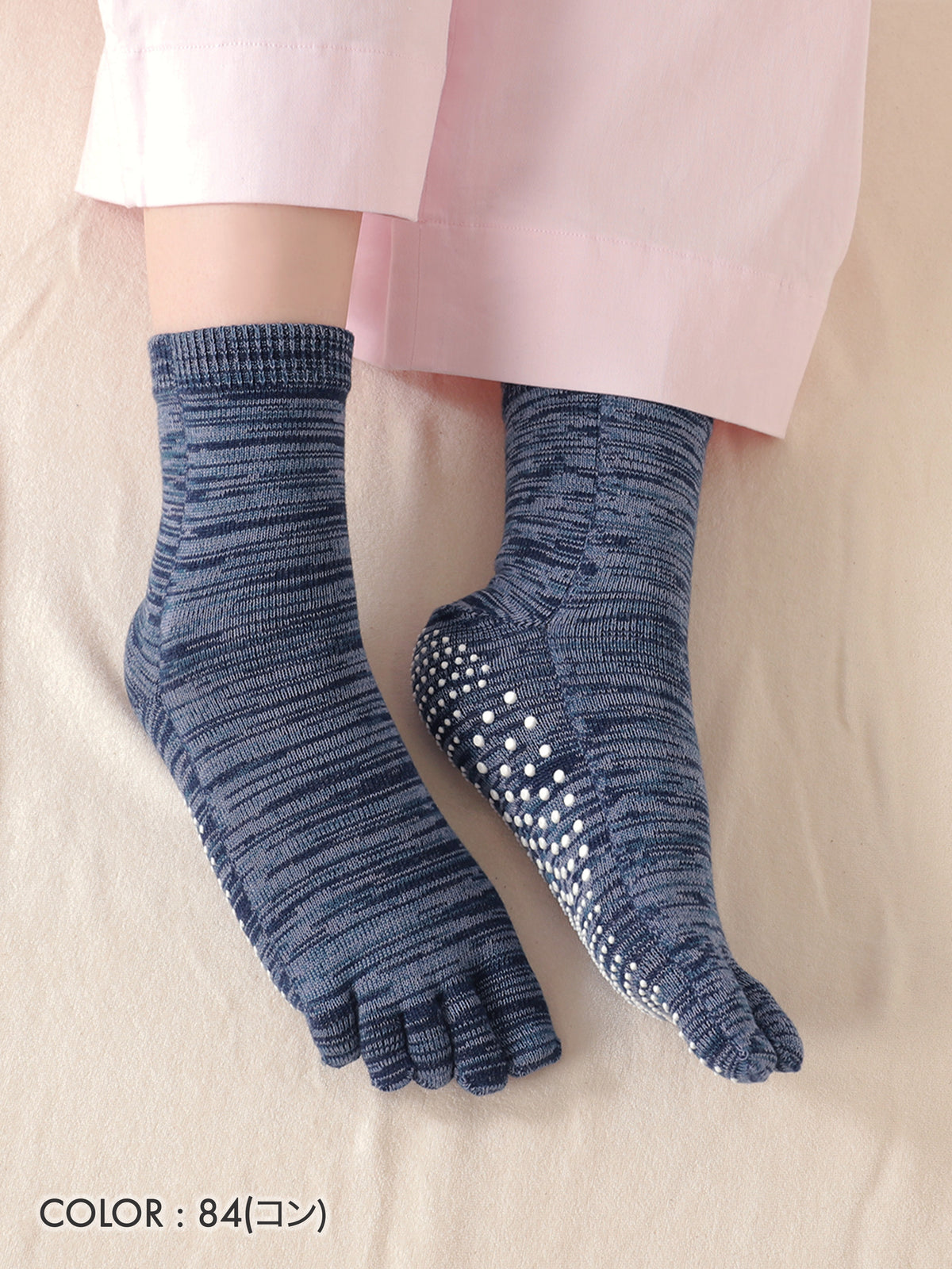 【整脚Labo】New綿混五本指ツボ押しショートソックス / 24.0～26.0cm