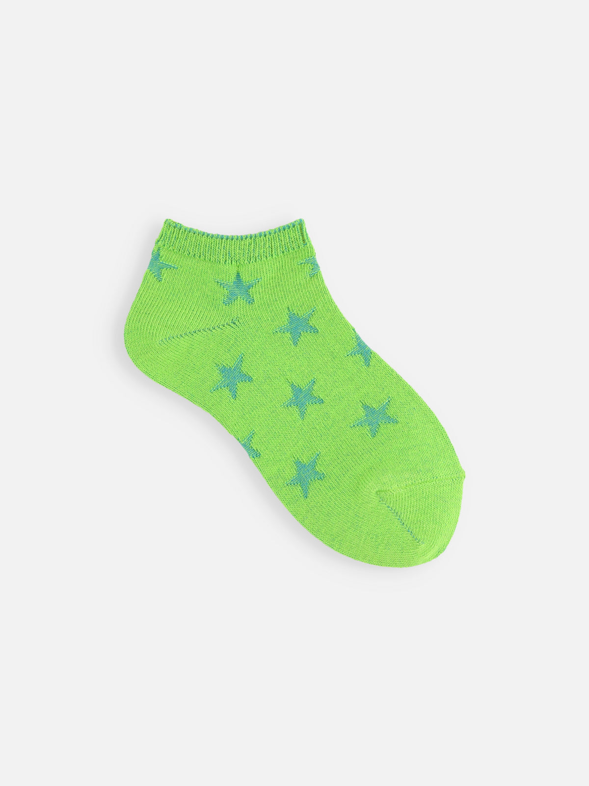 【キッズ】星柄リンクススニーカー丈ソックス / 16-18cm - ライムグリーン
