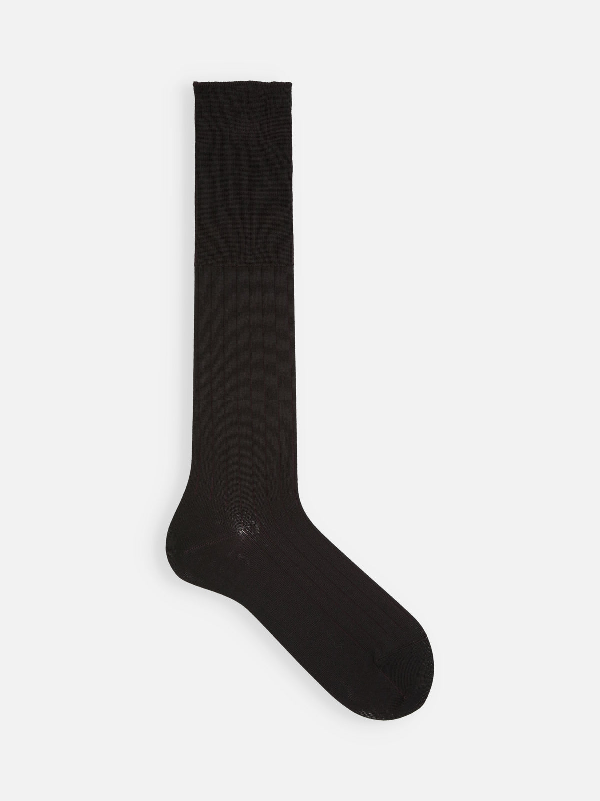 【Tabio MEN】【定番】 9×2リブロングホーズ(27.0～29.0cm) - クロ+エンジ(タマムシ)