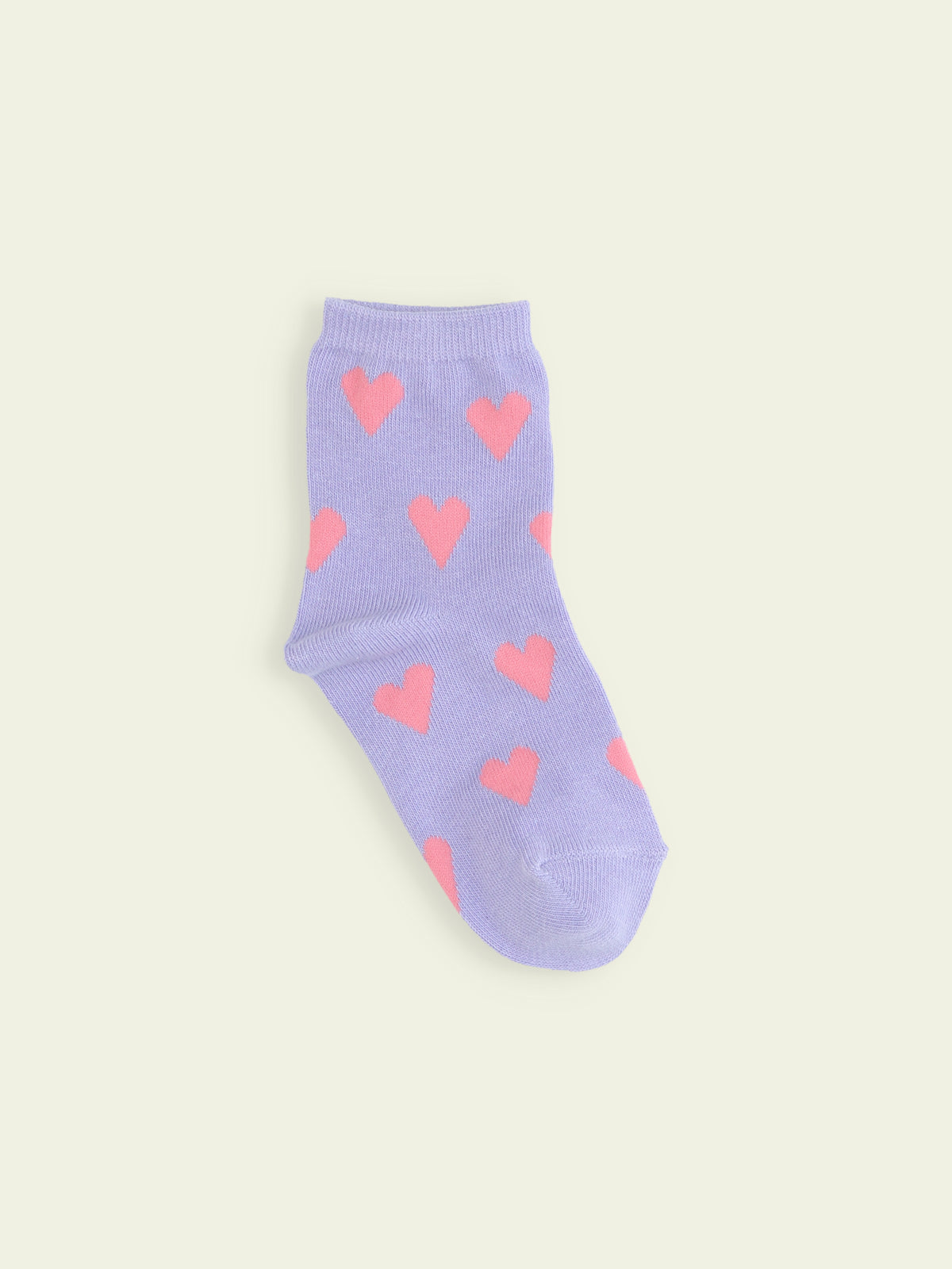 【3足1,485円】キッズ ハート柄ショートソックス / 16-18cm - ラベンダー