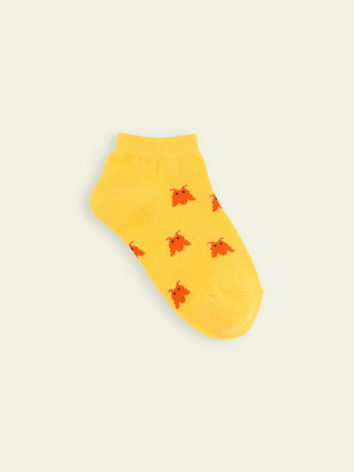 【3足1,485円】キッズ 海の生き物スニーカー丈ソックス / 19-21cm - イエロー+メンダコ